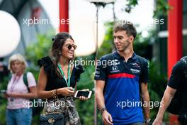 Pierre Gasly (FRA) Scuderia Toro Rosso with his girlfriend Caterina Masetti Zannini. 19.09.2019. Formula 1 World Championship, Rd 15, Singapore Grand Prix, Marina Bay Street Circuit, Singapore, Preparation Day.