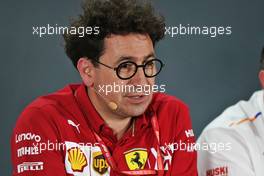 Mattia Binotto (ITA) Ferrari Team Principal in the FIA Press Conference.                                29.11.2019. Formula 1 World Championship, Rd 21, Abu Dhabi Grand Prix, Yas Marina Circuit, Abu Dhabi, Practice Day.