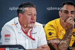 Zak Brown (USA) McLaren Executive Director in the FIA Press Conference.                                29.11.2019. Formula 1 World Championship, Rd 21, Abu Dhabi Grand Prix, Yas Marina Circuit, Abu Dhabi, Practice Day.
