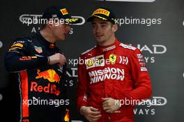 2nd place Max Verstappen (NLD) Red Bull Racing RB15 and 3rd place Charles Leclerc (MON) Ferrari SF90. 01.12.2019. Formula 1 World Championship, Rd 21, Abu Dhabi Grand Prix, Yas Marina Circuit, Abu Dhabi, Race Day.