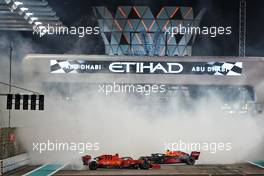 Max Verstappen (NLD) Red Bull Racing RB15 and Charles Leclerc (MON) Ferrari SF90 celebrate at the end of the race. 01.12.2019. Formula 1 World Championship, Rd 21, Abu Dhabi Grand Prix, Yas Marina Circuit, Abu Dhabi, Race Day.