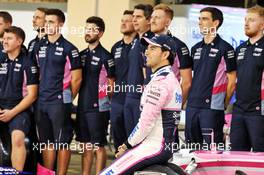 Sergio Perez (MEX) Racing Point F1 Team at a team photograph. 30.11.2019. Formula 1 World Championship, Rd 21, Abu Dhabi Grand Prix, Yas Marina Circuit, Abu Dhabi, Qualifying Day.