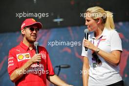 Sebastian Vettel (GER) Ferrari with Rosanna Tennant (GBR) F1 Presenter. 30.11.2019. Formula 1 World Championship, Rd 21, Abu Dhabi Grand Prix, Yas Marina Circuit, Abu Dhabi, Qualifying Day.