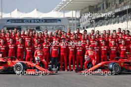 Sebastian Vettel (GER) Ferrari and Charles Leclerc (MON) Ferrari at a team photograph. 30.11.2019. Formula 1 World Championship, Rd 21, Abu Dhabi Grand Prix, Yas Marina Circuit, Abu Dhabi, Qualifying Day.