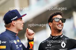 (L to R): Max Verstappen (NLD) Red Bull Racing with Daniel Ricciardo (AUS) Renault F1 Team on the drivers parade. 01.12.2019. Formula 1 World Championship, Rd 21, Abu Dhabi Grand Prix, Yas Marina Circuit, Abu Dhabi, Race Day.