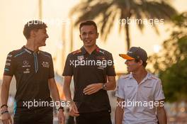 (L to R): George Russell (GBR) Williams Racing with Alexander Albon (THA) Red Bull Racing and Lando Norris (GBR) McLaren. 28.11.2019. Formula 1 World Championship, Rd 21, Abu Dhabi Grand Prix, Yas Marina Circuit, Abu Dhabi, Preparation Day.