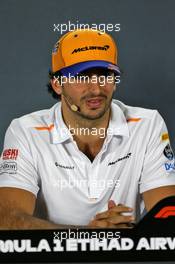 Carlos Sainz Jr (ESP) McLaren in the FIA Press Conference. 28.11.2019. Formula 1 World Championship, Rd 21, Abu Dhabi Grand Prix, Yas Marina Circuit, Abu Dhabi, Preparation Day.