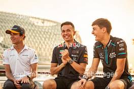 (L to R): Lando Norris (GBR) McLaren with Alexander Albon (THA) Red Bull Racing and George Russell (GBR) Williams Racing. 28.11.2019. Formula 1 World Championship, Rd 21, Abu Dhabi Grand Prix, Yas Marina Circuit, Abu Dhabi, Preparation Day.