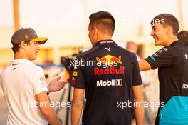 (L to R): Lando Norris (GBR) McLaren with Alexander Albon (THA) Red Bull Racing and George Russell (GBR) Williams Racing. 28.11.2019. Formula 1 World Championship, Rd 21, Abu Dhabi Grand Prix, Yas Marina Circuit, Abu Dhabi, Preparation Day.