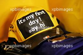 Cap worn by Esteban Ocon (FRA) Renault F1 Team. 03.12.2019. Formula 1 Testing, Yas Marina Circuit, Abu Dhabi, Tuesday.