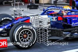 Sean Gelael (IDN) Scuderia Toro Rosso STR14 Test Driver - sensor equipment. 03.12.2019. Formula 1 Testing, Yas Marina Circuit, Abu Dhabi, Tuesday.