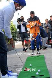 Sebastian Munoz (COL) Professional Golf Player plays golf with Carlos Sainz Jr (ESP) McLaren. 01.11.2019. Formula 1 World Championship, Rd 19, United States Grand Prix, Austin, Texas, USA, Practice Day.