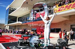 Lewis Hamilton (GBR) Mercedes AMG F1 celebrates his second position and World Championship in parc ferme. 03.11.2019. Formula 1 World Championship, Rd 19, United States Grand Prix, Austin, Texas, USA, Race Day.