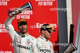 Lewis Hamilton (GBR) Mercedes AMG F1 celebrates his second position and World Championship on the podium.   03.11.2019. Formula 1 World Championship, Rd 19, United States Grand Prix, Austin, Texas, USA, Race Day.