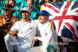Lewis Hamilton (GBR) Mercedes AMG F1 celebrates his second position and World Championship with race winner Valtteri Bottas (FIN) Mercedes AMG F1 and the team. 03.11.2019. Formula 1 World Championship, Rd 19, United States Grand Prix, Austin, Texas, USA, Race Day.