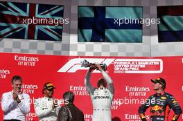 The podium (L to R): James Allison (GBR) Mercedes AMG F1 Technical Director; Lewis Hamilton (GBR) Mercedes AMG F1, second and World Champion; Valtteri Bottas (FIN) Mercedes AMG F1, race winner; Max Verstappen (NLD) Red Bull Racing, third. 03.11.2019. Formula 1 World Championship, Rd 19, United States Grand Prix, Austin, Texas, USA, Race Day.