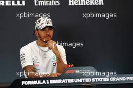 World Champion Lewis Hamilton (GBR) Mercedes AMG F1 in the post race FIA Press Conference.  03.11.2019. Formula 1 World Championship, Rd 19, United States Grand Prix, Austin, Texas, USA, Race Day.