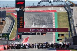 The grid before the start of the race. 03.11.2019. Formula 1 World Championship, Rd 19, United States Grand Prix, Austin, Texas, USA, Race Day.