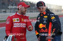 Sebastian Vettel (GER) Ferrari SF90. and Max Verstappen (NLD) Red Bull Racing RB15. 02.11.2019. Formula 1 World Championship, Rd 19, United States Grand Prix, Austin, Texas, USA, Qualifying Day.