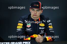 Max Verstappen (NLD) Red Bull Racing in the post qualifying FIA Press Conference. 02.11.2019. Formula 1 World Championship, Rd 19, United States Grand Prix, Austin, Texas, USA, Qualifying Day.