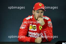 Sebastian Vettel (GER) Ferrari in the post qualifying FIA Press Conference. 02.11.2019. Formula 1 World Championship, Rd 19, United States Grand Prix, Austin, Texas, USA, Qualifying Day.
