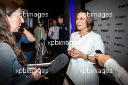 Claire Williams (GBR) Williams Racing Deputy Team Principal with the media. 11.02.2019. Williams Racing Livery Unveil, Williams Racing Headquarters, Grove, England.