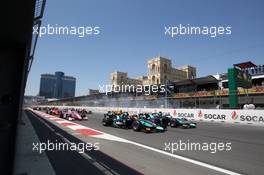 Race 2, Nicolas Latifi (CAN) DAMS Sergio Sette Camara (BRA) DAMS 27.04.2019. FIA Formula 2 Championship, Rd 2, Baku, Azerbaijan, Saturday.