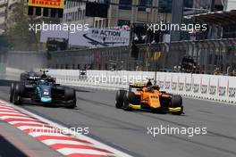 Race 2, Nicolas Latifi (CAN) DAMS and Jack Aitken (GBR) Campos Racing 27.04.2019. FIA Formula 2 Championship, Rd 2, Baku, Azerbaijan, Saturday.