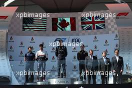 Race 2, 1st place Nicolas Latifi (CAN) DAMS, 2nd place Juan Manuel Correa (USA) Sauber Junior Team by Charouz and 3rd place Jack Aitken (GBR) Campos Racing 28.04.2019. FIA Formula 2 Championship, Rd 2, Baku, Azerbaijan, Sunday.