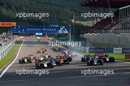 Race 1, Start of the race 31.08.2019. Formula 2 Championship, Rd 9, Spa-Francorchamps, Belgium, Saturday.