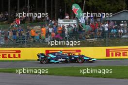Race 1, Nicolas Latifi (CAN) DAMS with a puncture. 31.08.2019. Formula 2 Championship, Rd 9, Spa-Francorchamps, Belgium, Saturday.