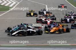 Race 1, Nyck De Vries (NLD) ART Grand Prix and Nicolas Latifi (CAN) DAMS 30.03.2019. FIA Formula 2 Championship, Rd 1, Sakhir, Bahrain, Saturday.