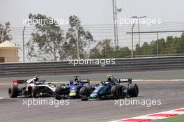 Race 1, Louis Deletraz (SUI) Carlin and Nicolas Latifi (CAN) DAMS 30.03.2019. FIA Formula 2 Championship, Rd 1, Sakhir, Bahrain, Saturday.