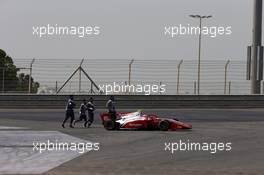 Race 1, Sean Gelael (INA) PREMA Racing retires from the race 30.03.2019. FIA Formula 2 Championship, Rd 1, Sakhir, Bahrain, Saturday.