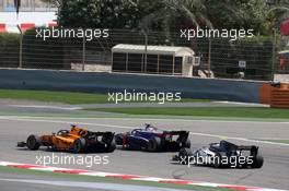 Race 1, Dorian Boccolacci (FRA)Campos Racing and Giuliano Alesi (FRA) Trident 30.03.2019. FIA Formula 2 Championship, Rd 1, Sakhir, Bahrain, Saturday.