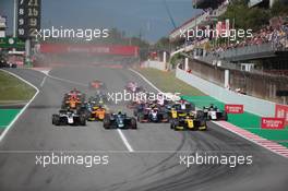 Race 1, Start of the race 11.05.2019. FIA Formula 2 Championship, Rd 3, Barcelona, Spain, Saturday.