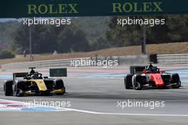 Race 1, Guanyu Zhou (CHI) UNI-Virtuosi Racing and Mahaveer Raghunathan (IND) MP Motorsport 22.06.2019. FIA Formula 2 Championship, Rd 5, Paul Ricard, France, Saturday.