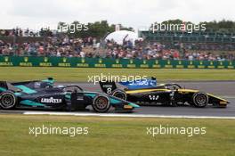 Race 1, Nicolas Latifi (CAN) DAMS and  Luca Ghiotto (ITA) UNI-Virtuosi Racing 13.07.2019. FIA Formula 2 Championship, Rd 7, Silverstone, England, Saturday.