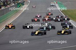 Race 1, Start of the race 13.07.2019. FIA Formula 2 Championship, Rd 7, Silverstone, England, Saturday.
