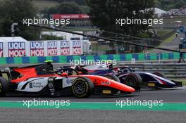 Race 1, Mahaveer Raghunathan (IND) MP Motorsport and Ralph Boschung (SUI) Trident 03.08.2019. FIA Formula 2 Championship, Rd 8, Budapest, Hungary, Saturday.