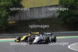 Race 1,  Guanyu Zhou (CHI) UNI-Virtuosi Racing and Callum Ilott (GBR) Sauber Junior Team by Charouz 03.08.2019. FIA Formula 2 Championship, Rd 8, Budapest, Hungary, Saturday.