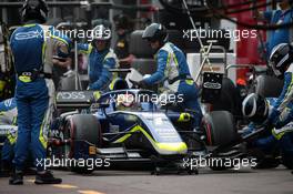 Race 1, Pit stop, Louis Deletraz (SUI) Carlin 24.05.2019. FIA Formula 2 Championship, Rd 4, Monte Carlo, Monaco, Friday.