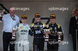 Race 2, 1st place Anthoine Hubert (FRA) BWT Arden, 2nd place Louis Deletraz (SUI) Carlin and 3rd place Guanyu Zhou (CHI) UNI-Virtuosi Racing 25.05.2019. FIA Formula 2 Championship, Rd 4, Monte Carlo, Monaco, Saturday.