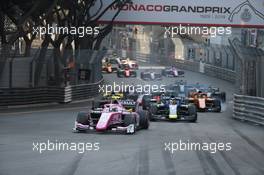 Race 2, Start of the race 25.05.2019. FIA Formula 2 Championship, Rd 4, Monte Carlo, Monaco, Saturday.