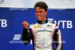 Race winner and F2 Champion Nyck De Vries (NLD) ART Grand Prix celebrates on the podium. 28.09.2019. FIA Formula 2 Championship, Rd 11, Sochi, Russia, Saturday.