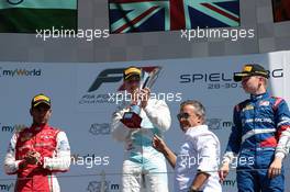 Race 2, Jake Hughes (GBR)HWA RACELAB race winner with Jean Alesi (FRA) 30.06.2019. FIA Formula 3 Championship, Rd 3, Spielberg, Austria, Sunday.