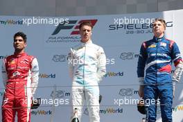 Race 2, 1st place Jake Hughes (GBR)HWA RACELAB, 2nd place Jehan Daruvala (IND) Prema Racing and 3rd place Robert Shwartzman (RUS) Prema Racing 30.06.2019. FIA Formula 3 Championship, Rd 3, Spielberg, Austria, Sunday.