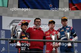 Race 2, The podium (L to R): Yuki Tsunoda (JAP) Jenzer Motorsport, second; Marcus Armstrong (NZ) Prema Racing, race winner; Robert Shwartzman (RUS) Prema Racing, third. 01.09.2019. Formula 3 Championship, Rd 6, Spa-Francorchamps, Belgium, Sunday.