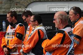Race 2, marshals pay tribute to Anthoine Hubert. 01.09.2019. Formula 3 Championship, Rd 6, Spa-Francorchamps, Belgium, Sunday.