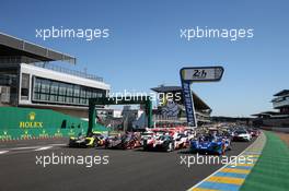 The 2019 Le Mans cars lined up on the start / finish straight. 02.06.2019. FIA World Endurance Championship, Le Mans Test, Le Mans, France, Sunday.